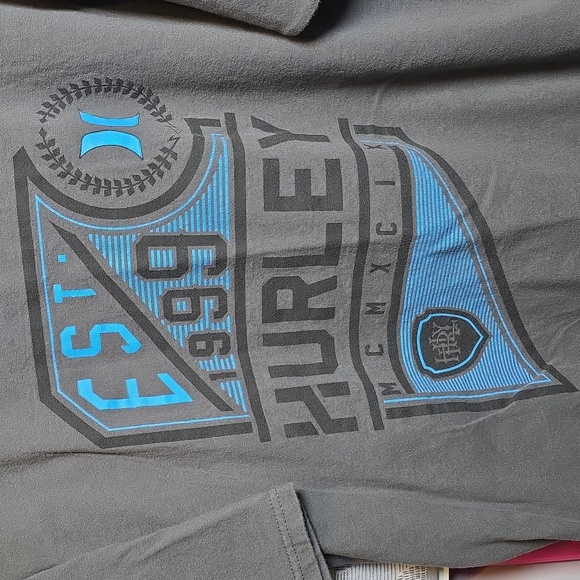 Hurley Charcoal and Blue Graphic Tee - Picture 3 of 9